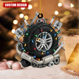 Personalized Mechanic Christmas Ornament – Custom Name Auto Repair Gift for Car Lovers