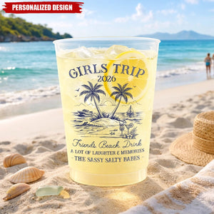 Personalized Girls Trip 2026 Beach Party Cups - Vacation And Travel Gifts For Best Friends, Family