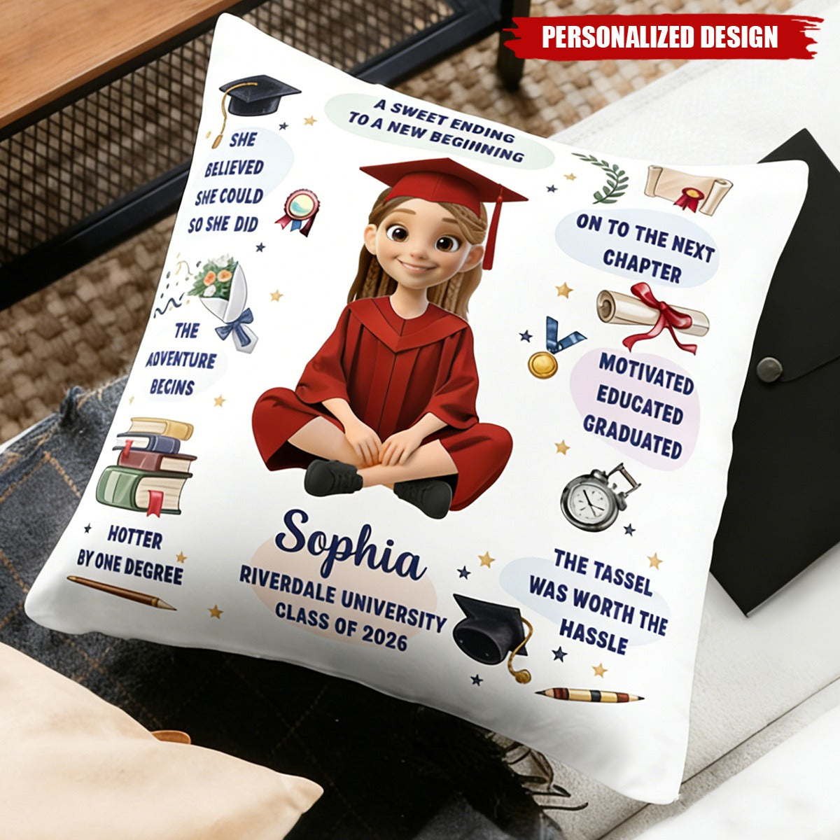 Personalized Class of 2026 Graduation Pillow - Gift For Graduates