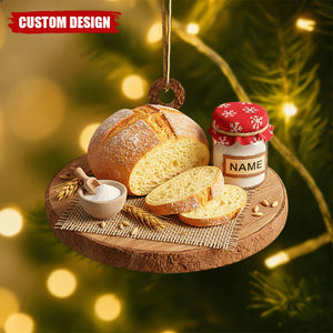 Custom Name Bread Ornament – Cozy Holiday Gift for Bakers & Food Lovers