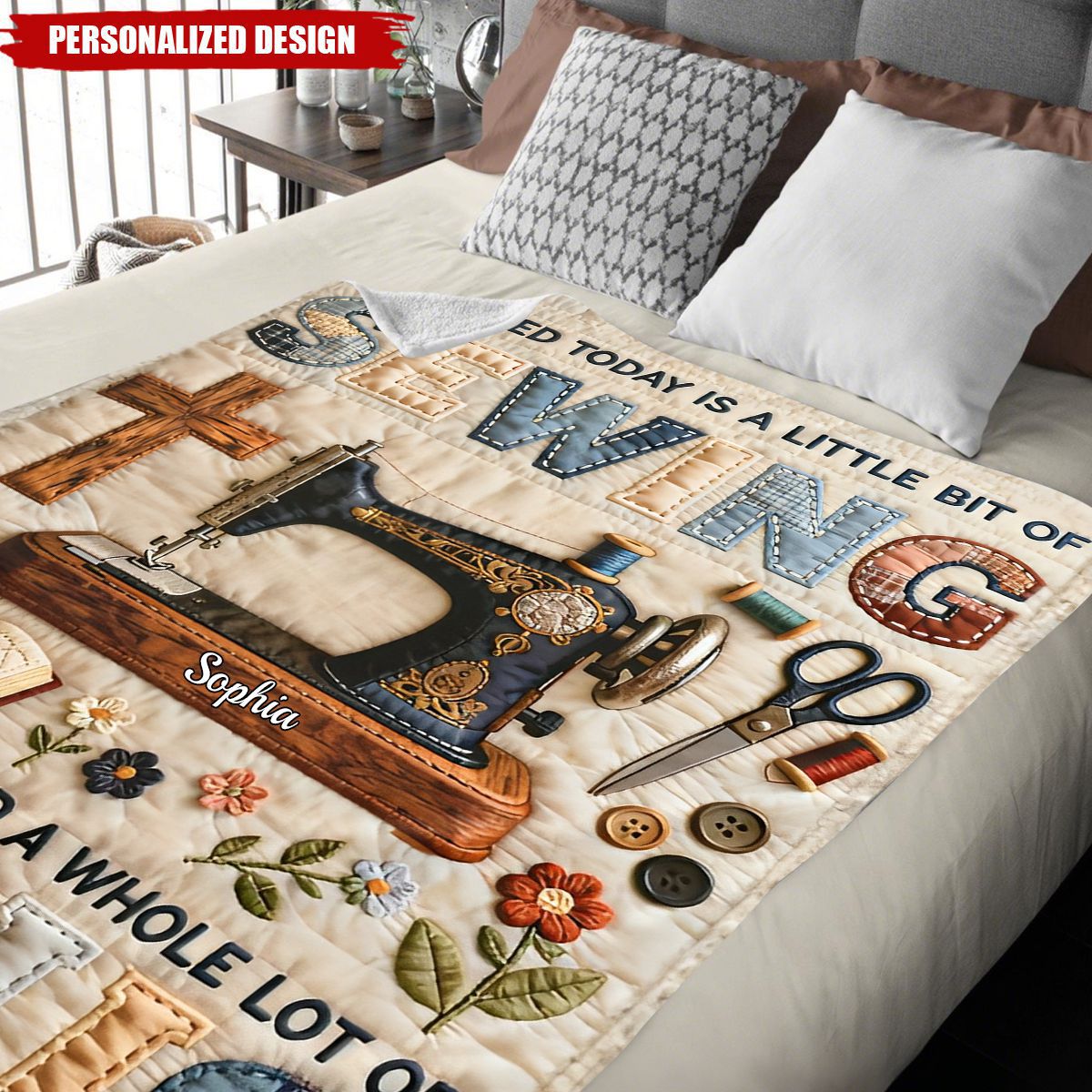 Personalized Jesus And Sewing Blanket - Gifts For Christians