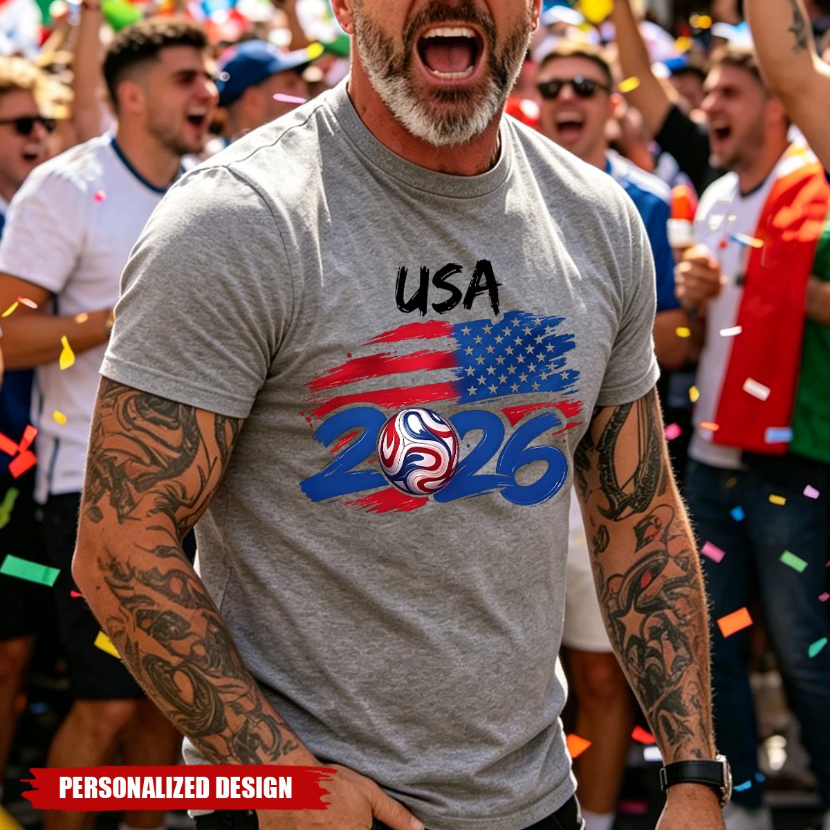Personalized 2026 Soccer World Cup Country T-Shirt - Custom Name