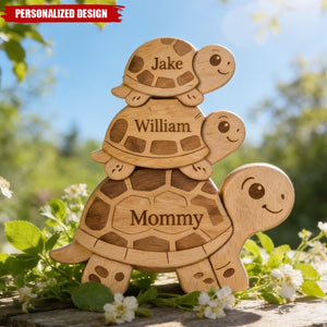 Personalized Family Turtle Puzzle – Perfect Gift for Mom & Family