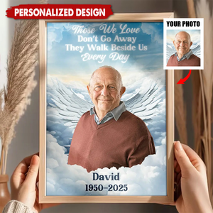 Personalized In Loving Memory Angel Wings Poster – Custom Memorial Gift with Photo