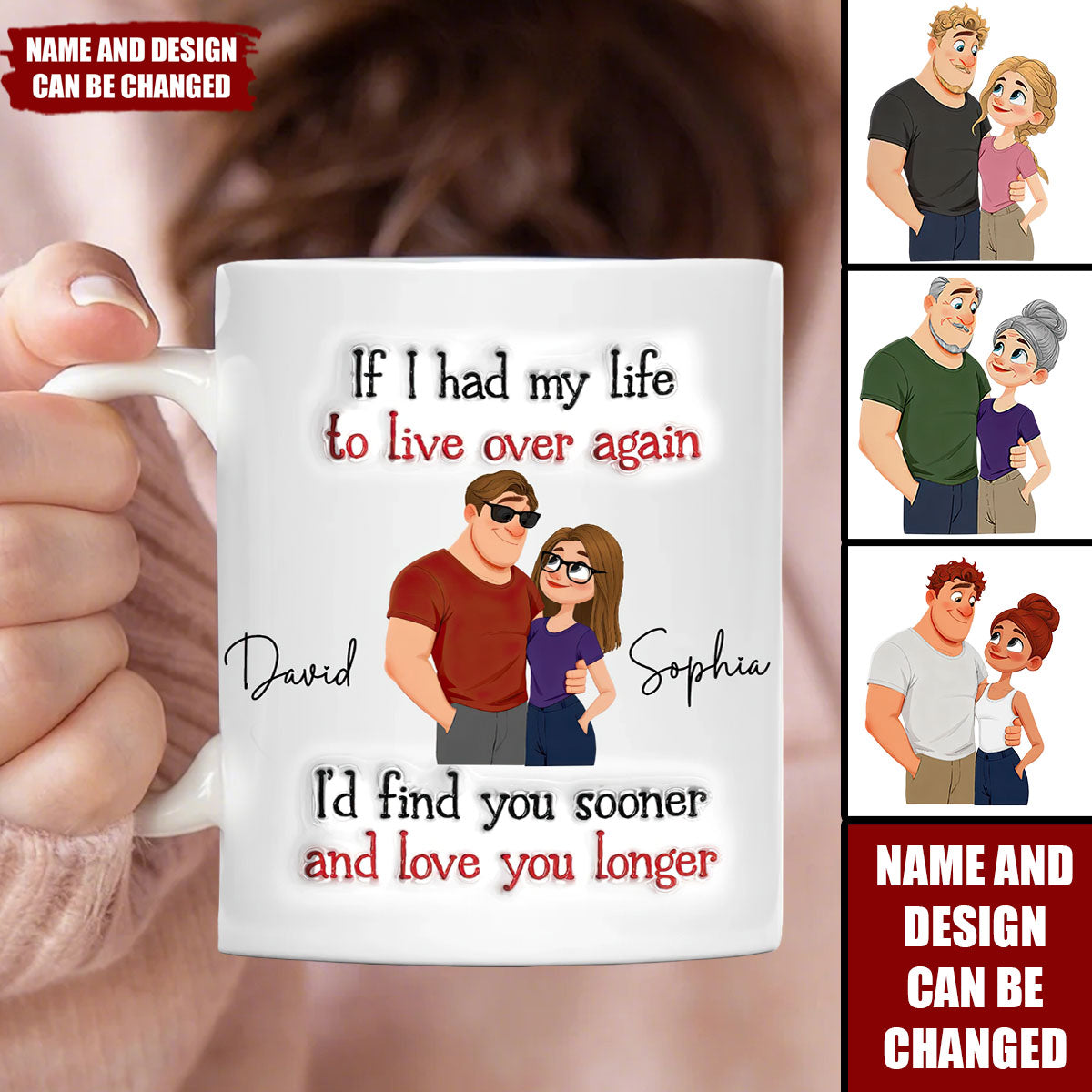 Personalized Cartoon Couple Coffee Mug – Romantic Gift for Couple