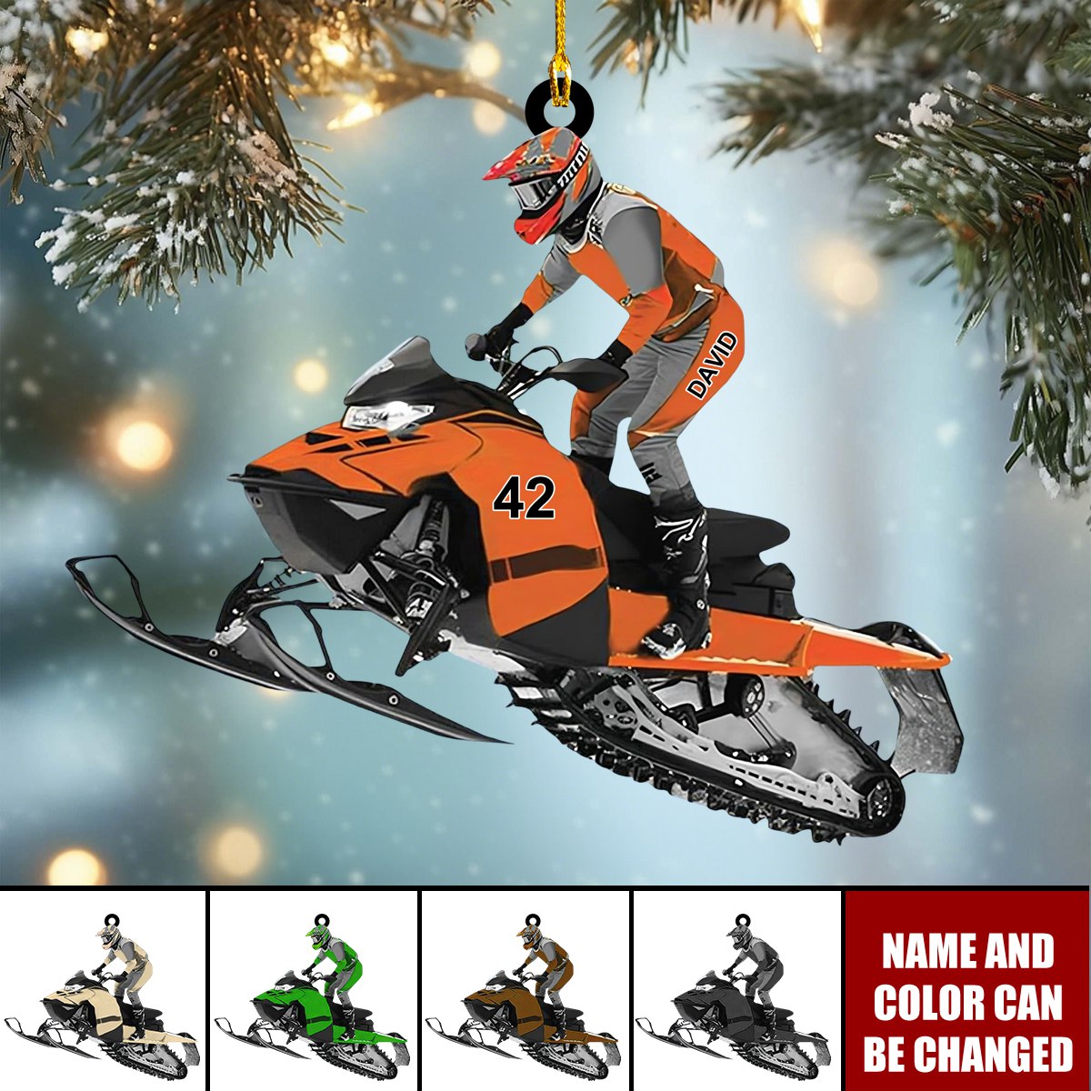 Personalized Snowmobile Ornament – Gift For Snowmobile Lover