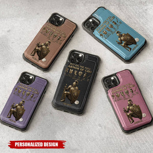 Personalized "Full Armor of God" Leather Wallet Phone Case – Custom Christian Gift