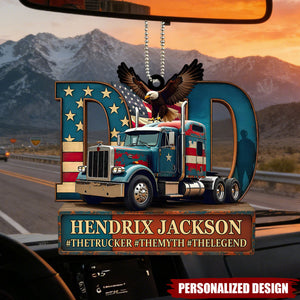 Personalized Trucker Car Hanging Ornament – Gift For Truck Drivers