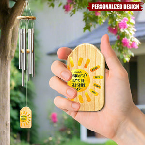 Personalized Grandma's Rays of Sunshine Wind Chime - Grandchildren Names Gift for Grandma