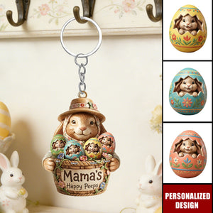 Personalized Easter Bunny Keychain – Custom Easter Gift for Mom