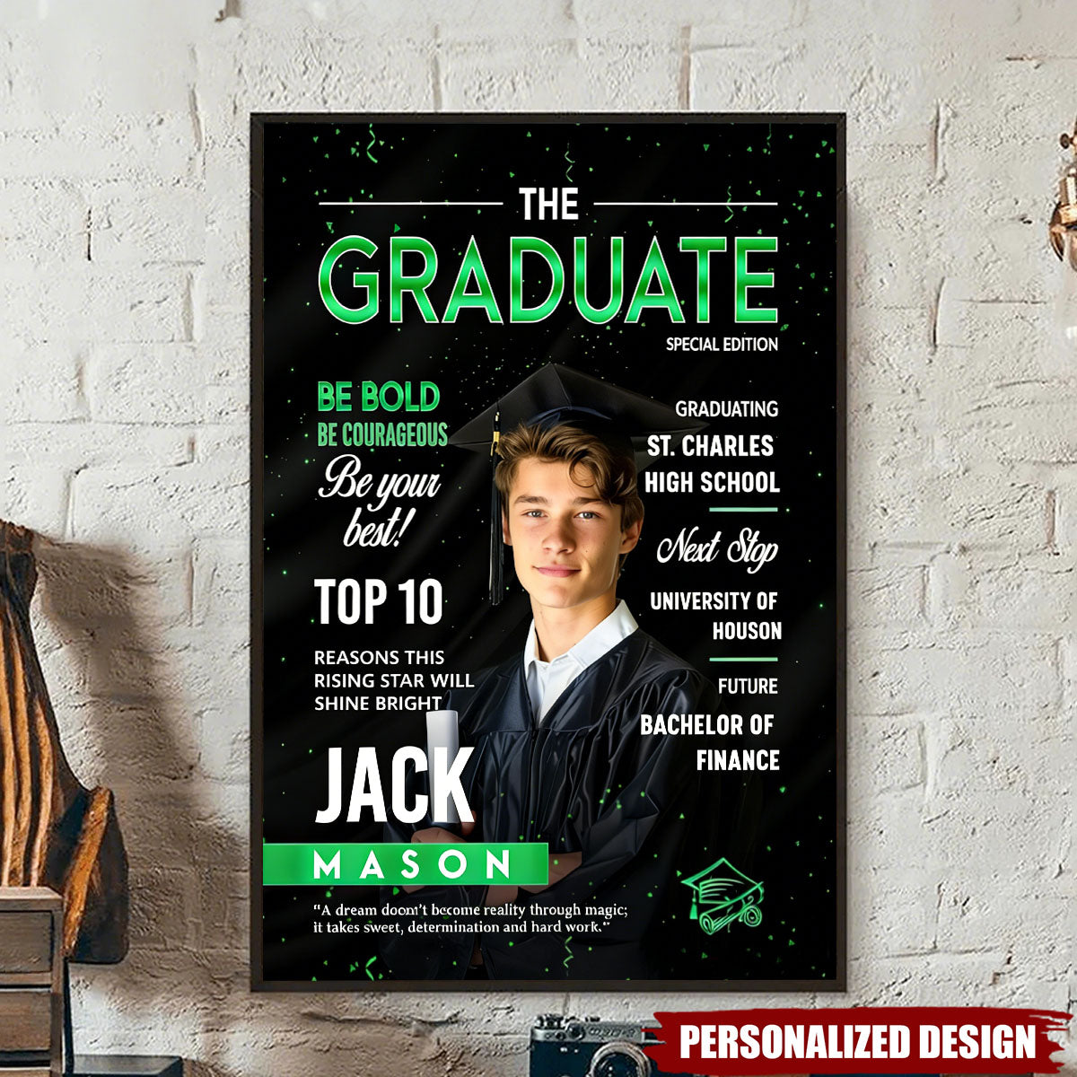Personalized Graduation Magazine Poster - Unique Gift For Graduates