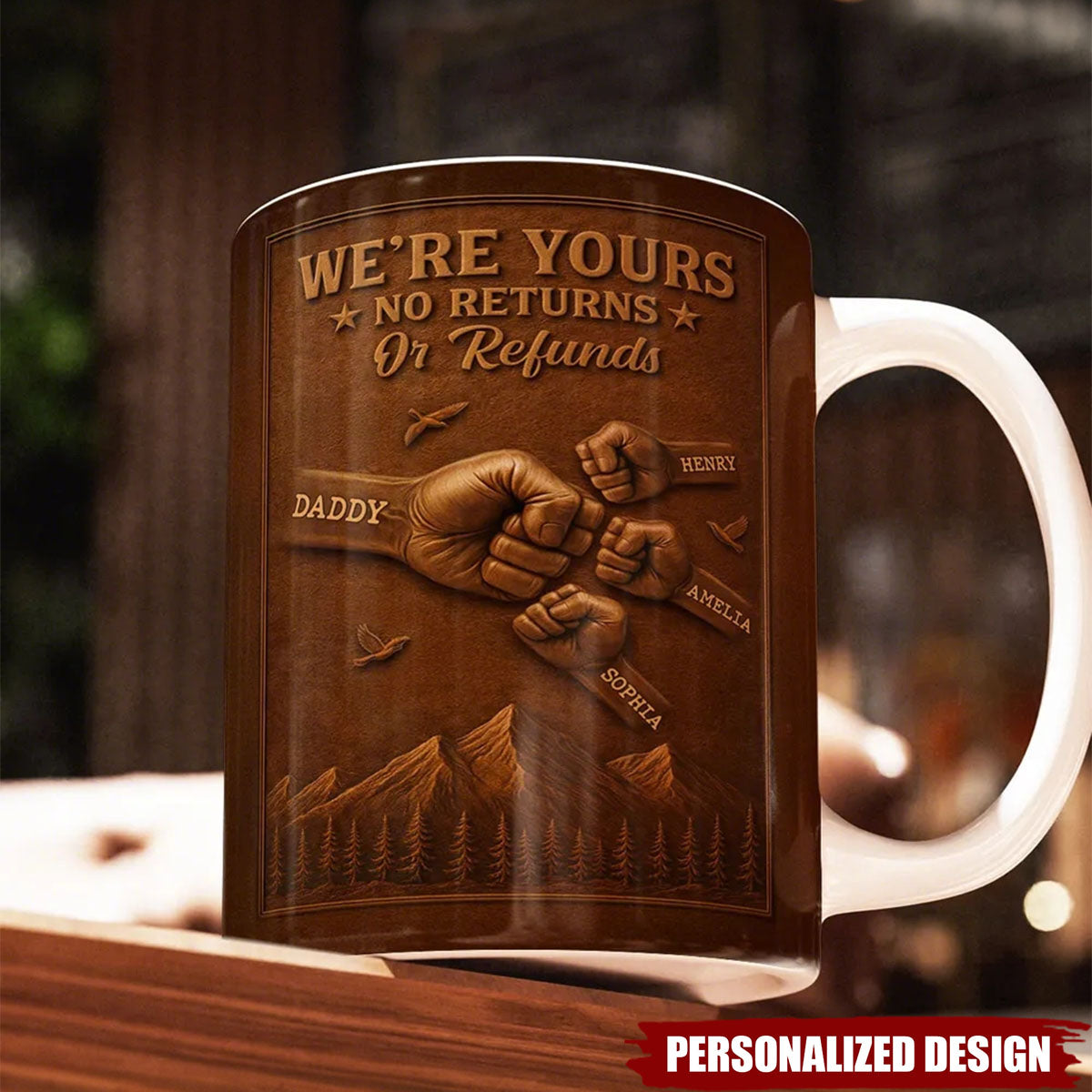 Personalized Dad Fist Bump Mug - Personalized Dad Fist Bump Mug