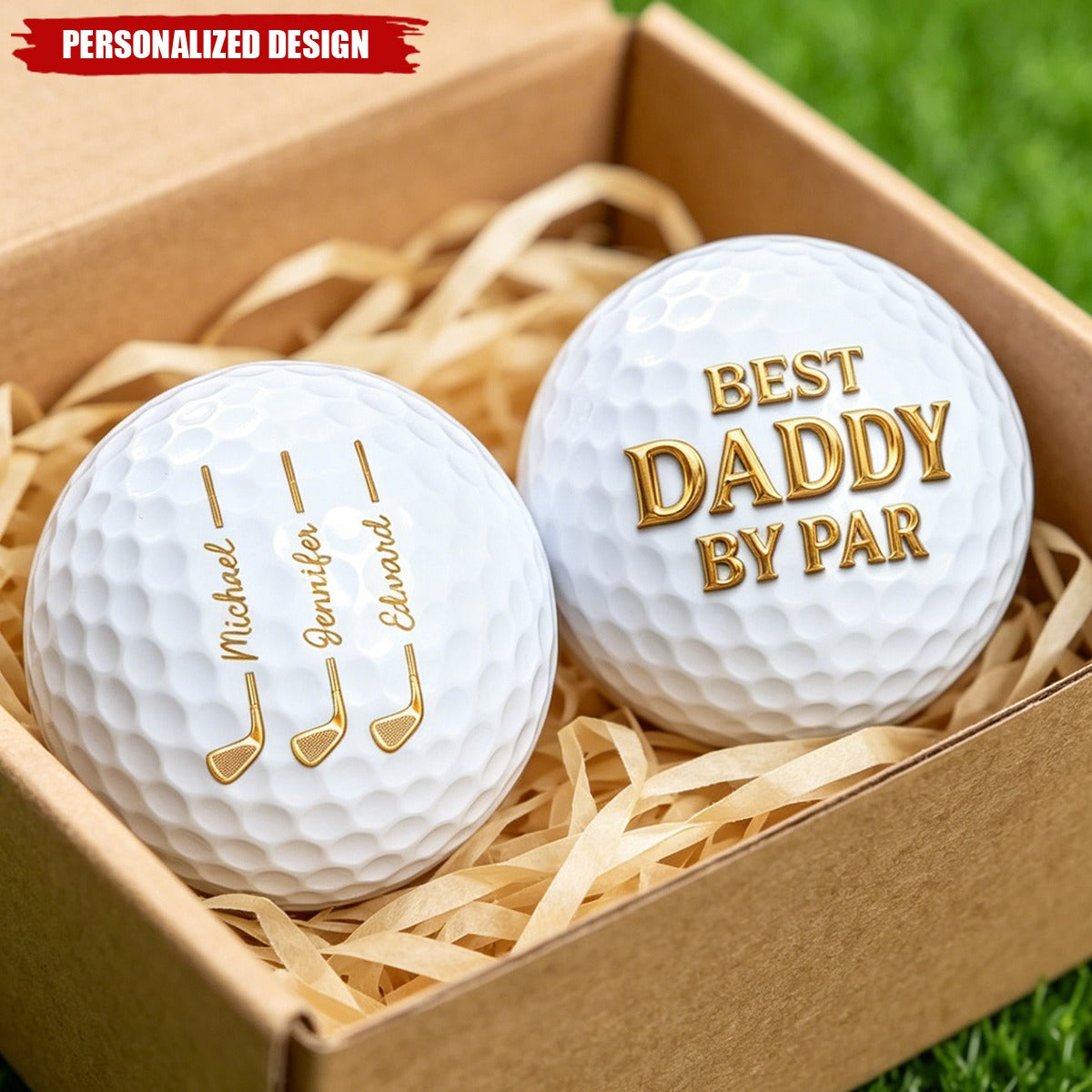 Custom Kids Names Golf Balls, Sentimental Family Pride Golf Gift for Papa Grandpa