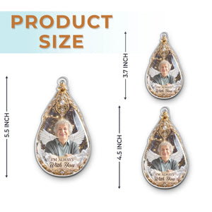 Personalized Memorial Angel Ornament – “I’m Always With You” Custom Photo Keepsake