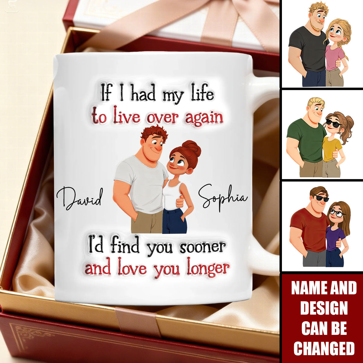 Personalized Cartoon Couple Coffee Mug – Romantic Gift for Couple
