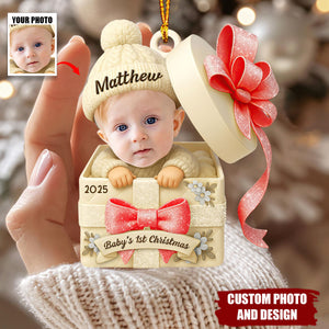 Personalized Baby's 1st Christmas Gift Box Ornament