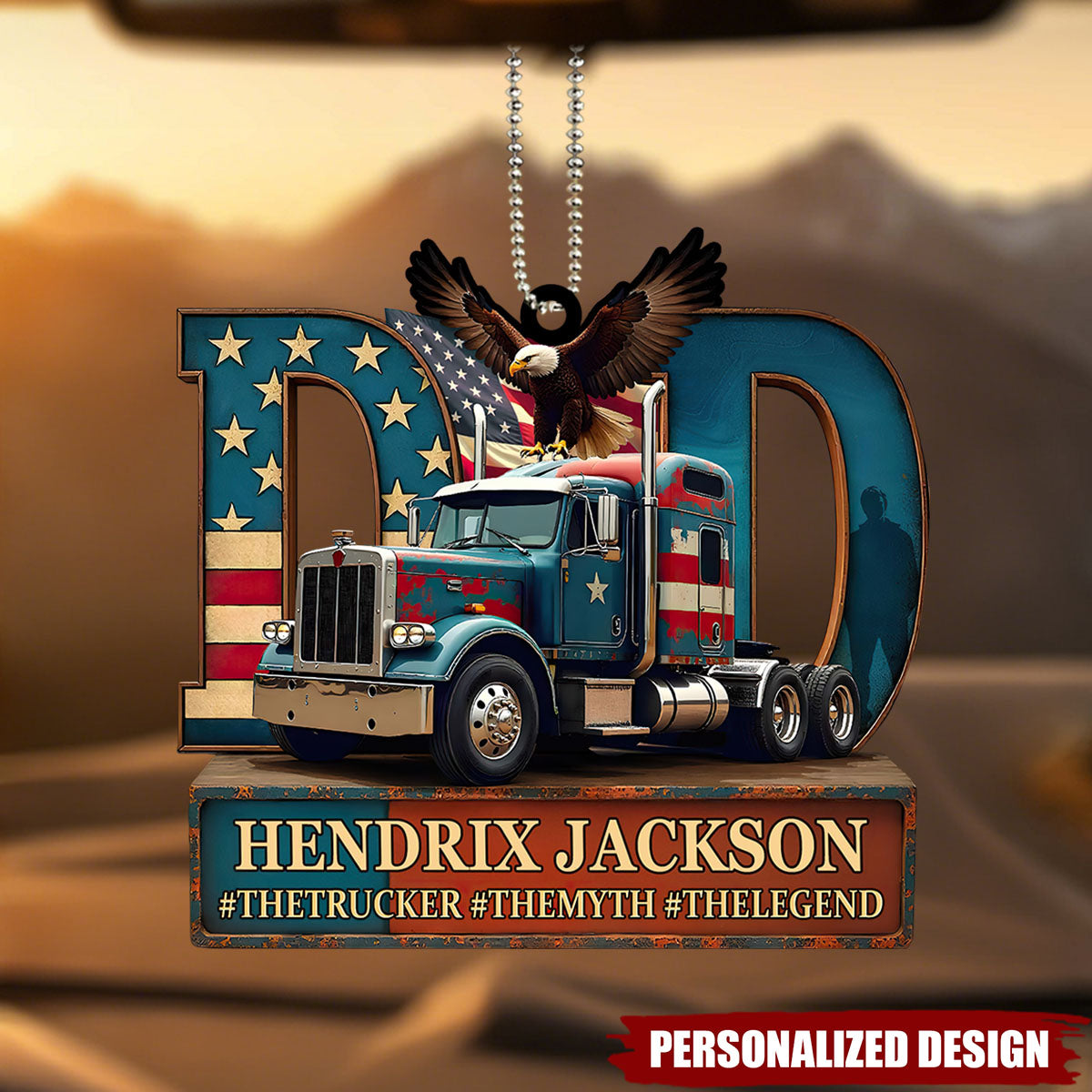 Personalized Trucker Car Hanging Ornament – Gift For Truck Drivers