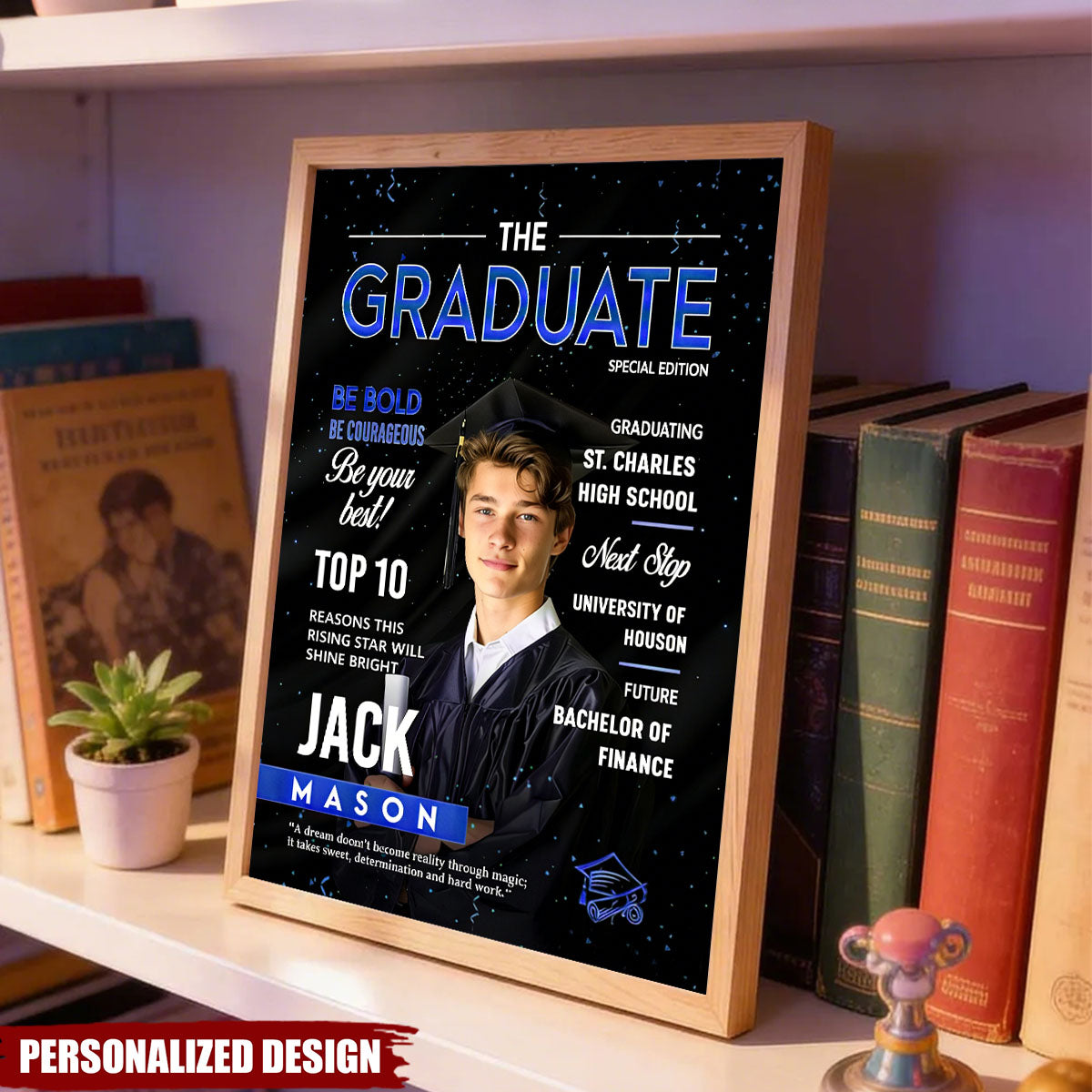 Personalized Graduation Magazine Poster - Unique Gift For Graduates