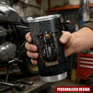 Personalized Motorcycle Tumbler - Custom Name Gift for Bikers