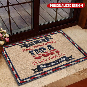 Personalized USA 250th Birthday Door Mat - Custom Family Surname