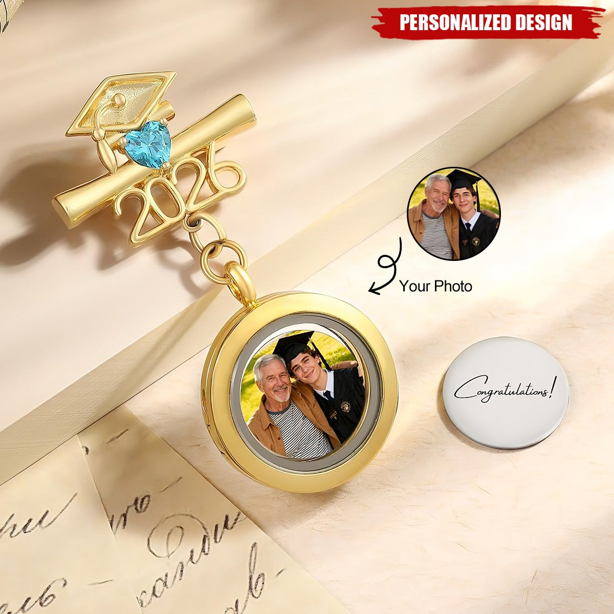Walking With You Today and Always Graduation Pin - Remembering Loved Ones Gift