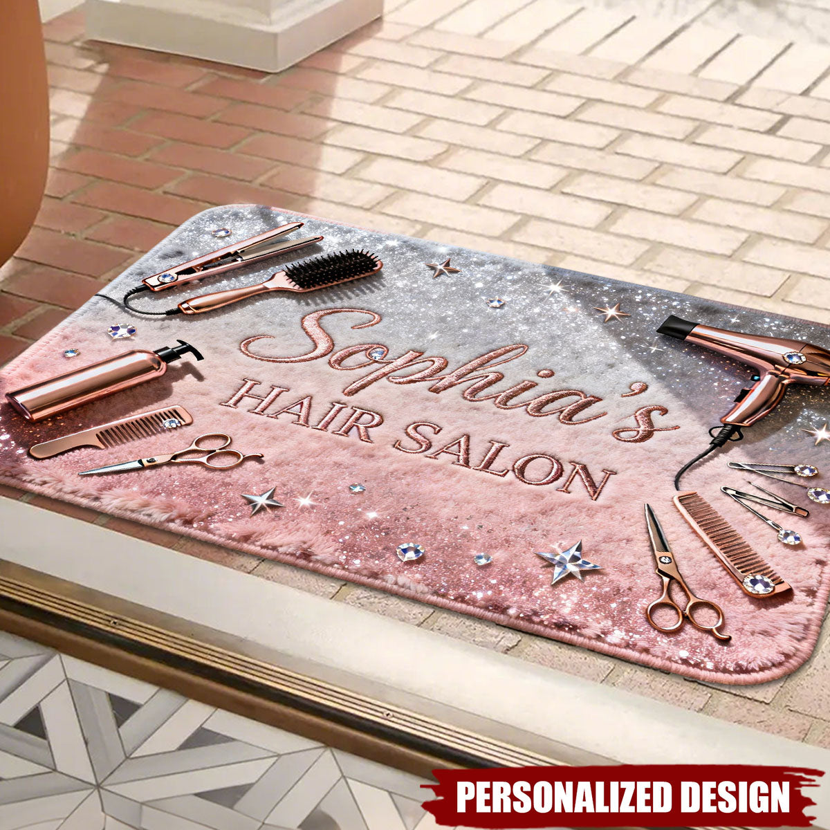 Personalized Hair Salon Doormat - Gifts For Hairstylist