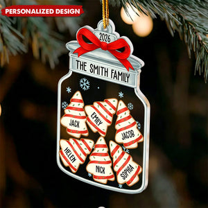 Personalized Family Name Christmas Cookie Jar Acrylic Ornament
