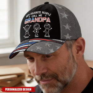 My Favorite People Call Me Grandpa Custom Name Hat - Father's Day Birthday Gifts For Dad, Grandpa