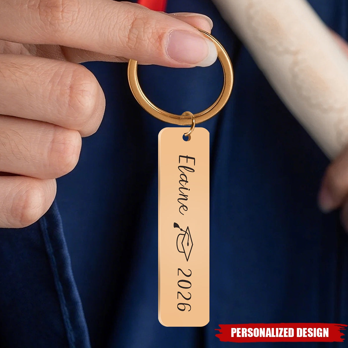 Personalized Graduation Keychain - Custom Name Gift For Graduates