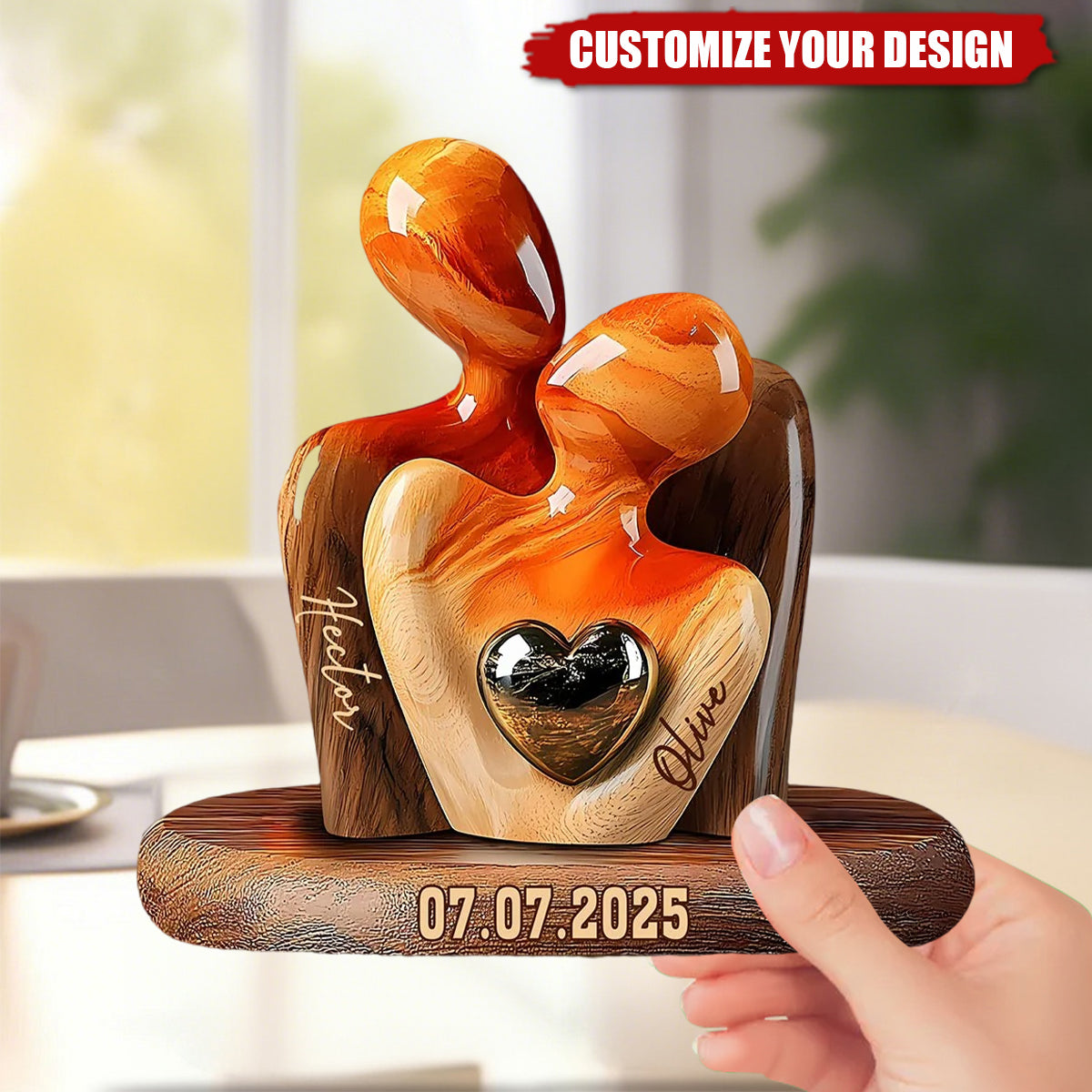 Custom Acrylic Couple Plaque with Names and Date – Unforgettable Love Gift