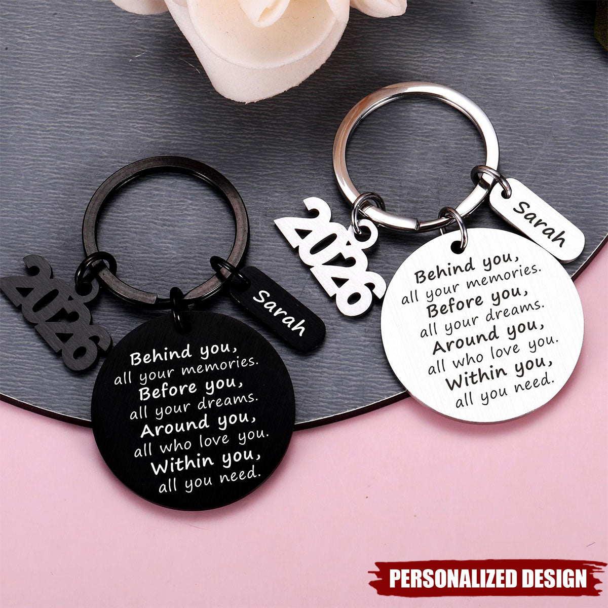 Personalized 2026 Graduation Keychain - Custom Name Inspirational Gift