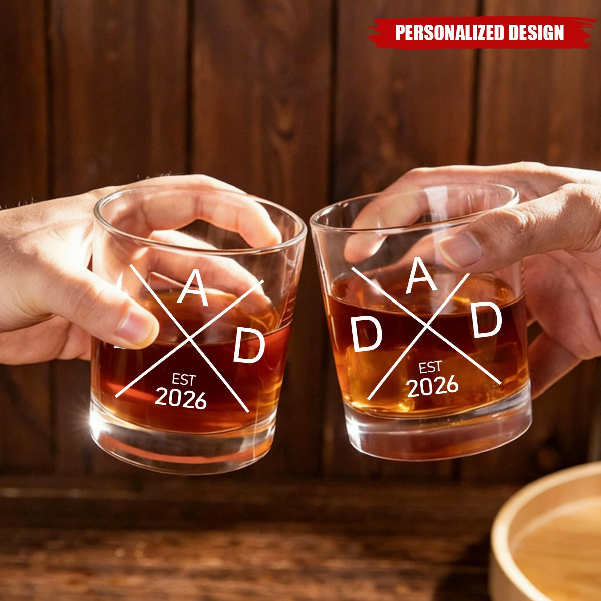 Personalized Established Year Dad Whiskey Glass - First Father’s Day Gift for New Dad
