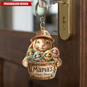 Personalized Easter Bunny Keychain – Custom Easter Gift for Mom