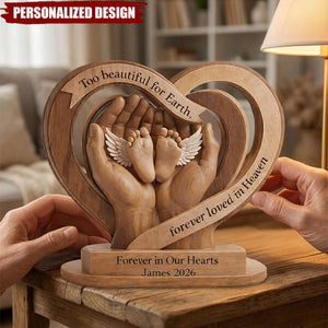 Personalized Baby Memorial Heart Wooden Plaque - Infant Loss Remembrance Keepsake