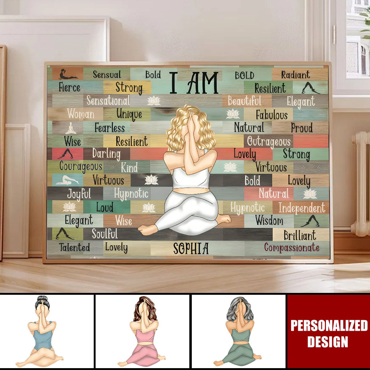 Personalized I Am Yoga Girl Poster - Gift For Yoga Lovers, Mental Health Gifts