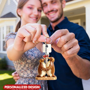 Personalized Penguin Couple  Keychain – Custom Names Gift for Couples