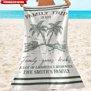 Personalized Summer Trip Beach Towel - Custom Theme & Name for Summer Trip