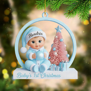 Personalized Baby’s 1st Christmas Ornament 2025 – Custom Name Keepsake for New Parents