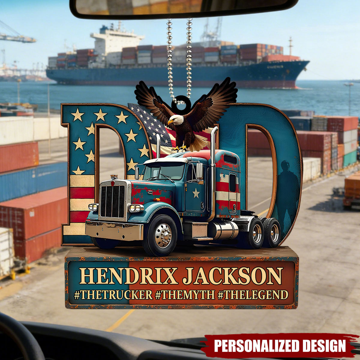 Personalized Trucker Car Hanging Ornament – Gift For Truck Drivers