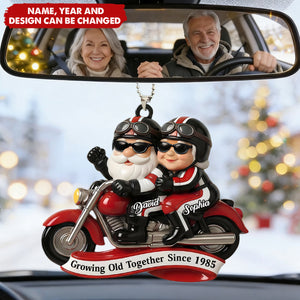 Personalized Couple Car Ornament - Customize Name and Year