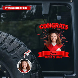 Personalized 2026 Graduation Photo Car Decal - Custom Photo & Name Sticker