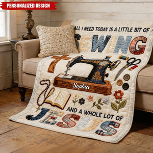Personalized Jesus And Sewing Blanket - Gifts For Christians
