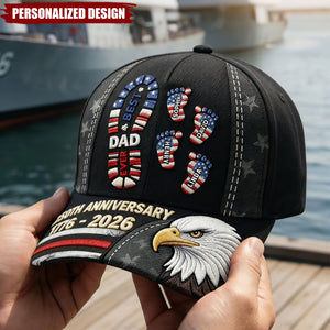 USA 250th Anniversary Best Dad Ever Classic Cap - Personalized Gifts For Dad
