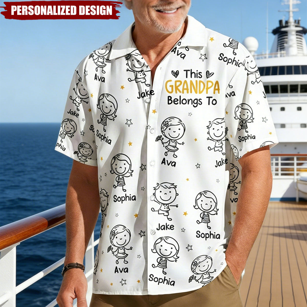 This Grandpa Belongs To Doodle - Personalized Hawaiian Shirt