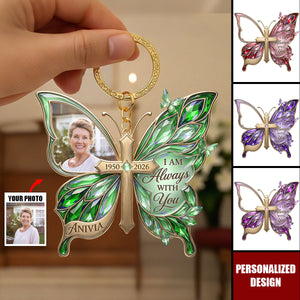 Personalized Butterfly Memorial Keychain - Custom Photo Gifts For Loved Ones