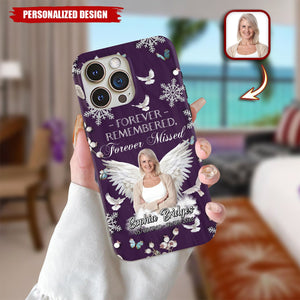 Personalized In Loving Memory Phone Case - Custom Photo Angel Wings Memorial Gift