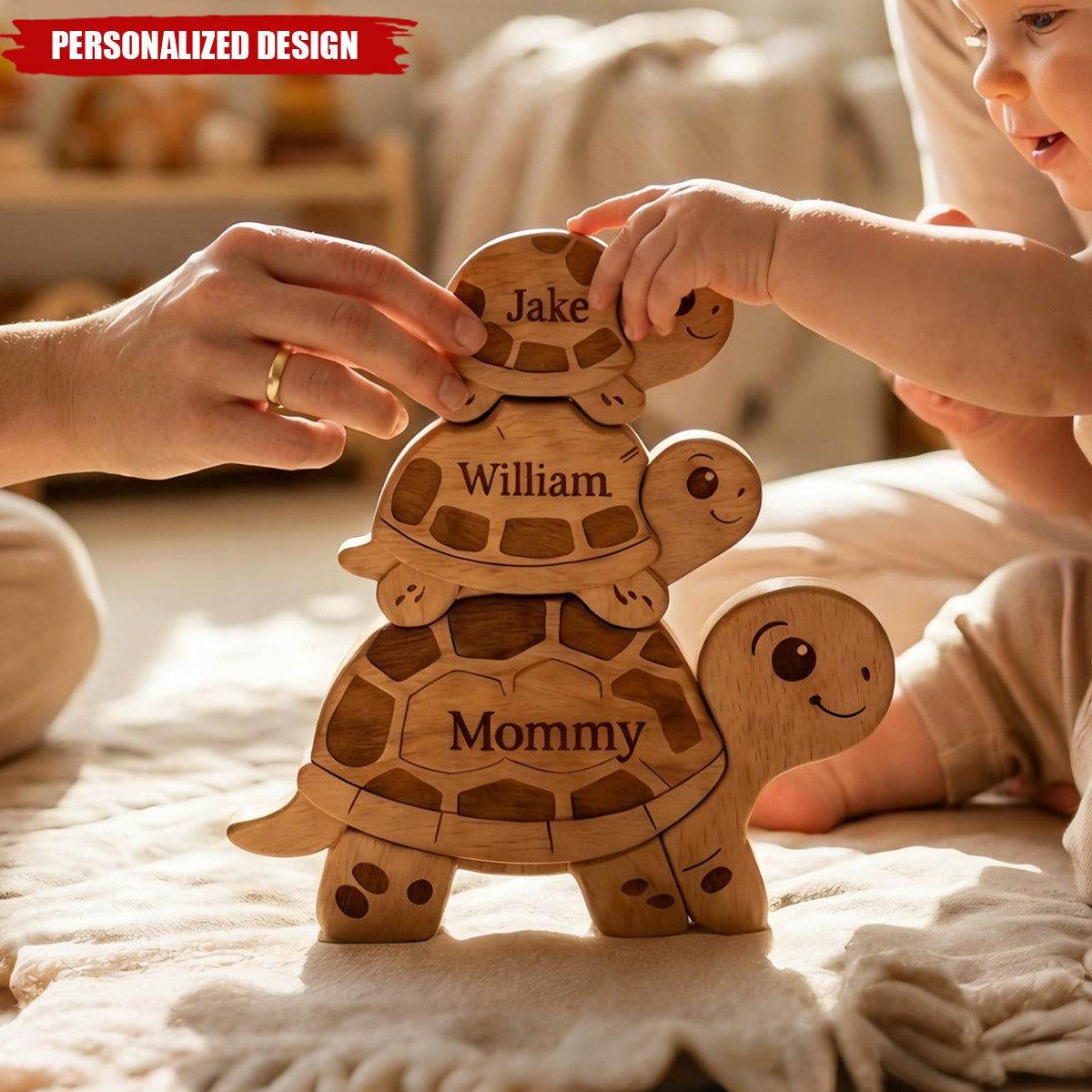 Personalized Family Turtle Puzzle – Perfect Gift for Mom & Family