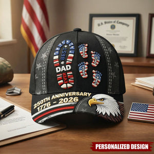 USA 250th Anniversary Best Dad Ever Classic Cap - Personalized Gifts For Dad