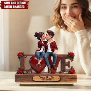 Personalized Couple Wooden Plaque “You & Me” – Custom Romantic Gift for Lovers