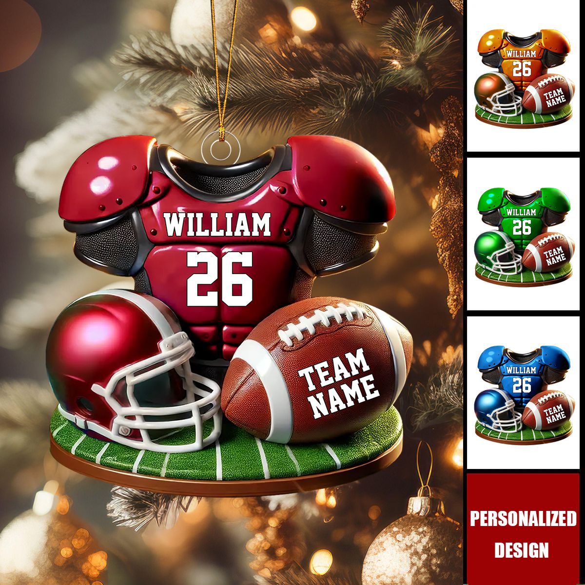 Personalized Football Christmas Ornament - Gift For Football Lover